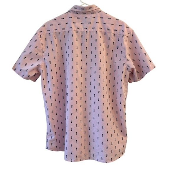 Molokai Surf Co Men’s Pink Short Sleeve Button Down Pineapple Hawaiian Shirt XL - Picture 4 of 7